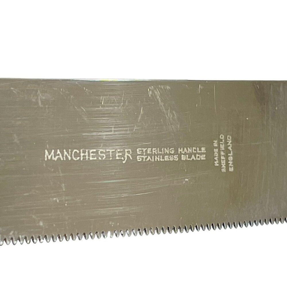 1960s Manchester Sheffield England Sterling and Stainless Steel Blade Cake Knife - Picture 4 of 5